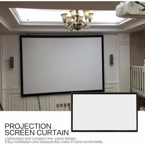 16:9 Portable Foldable Projector Screen Wall Mounted Home Cinema Theater 3D HD Projection Screen Canvas