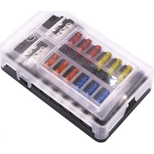 Fuse Box Fuse Block Holder Screw Nut Terminal Independent Positive Negative Pole LED Indicator Fuse Box