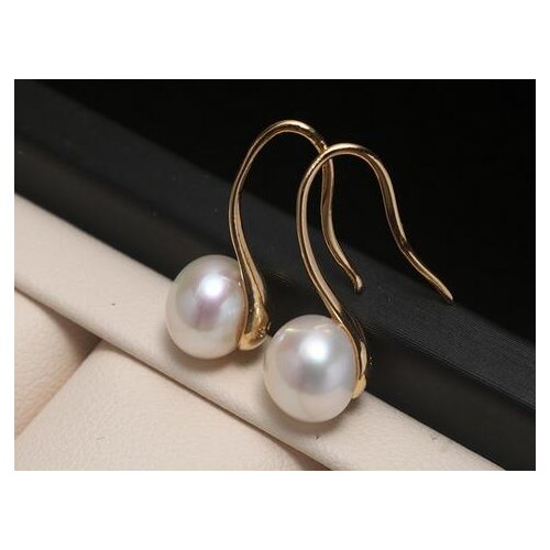 8-9mm Natural freshwater pearl high heel shoes temperament Earrings Jewellery s925 silver