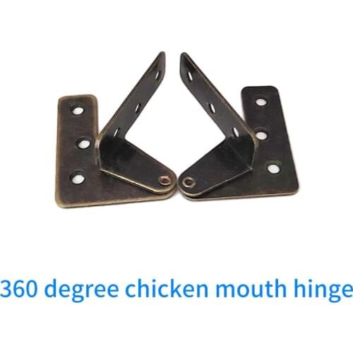 360 degree chicken mouth hinge, board support hinge, furniture hardware desk chair leg panel to receive folding support hinge