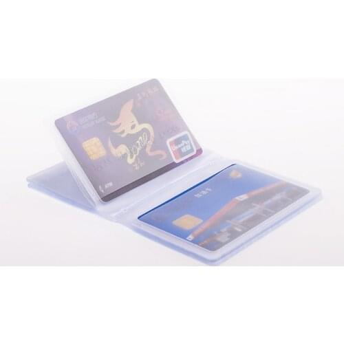 20 Slots Transparent Card Holder Inside Bags PVC Folded Film Business Credit Card Holder Pockets Card Holder Inner Badge Holder