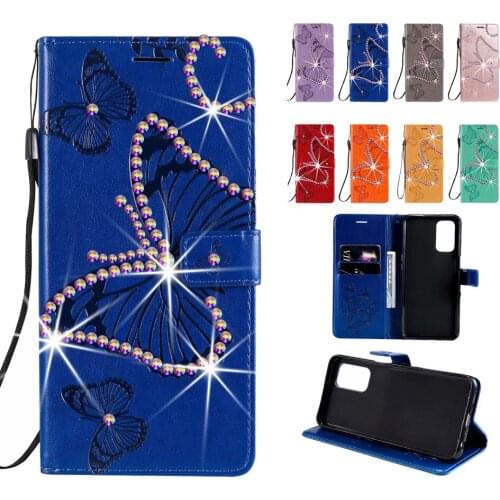 Sunjolly Diamond Case for HUAWEI Honor 9X Pro Y9A P Smart 2021 Honor Play 4 X10 Flip Wallet Rhinestone Phone Case Cover coque