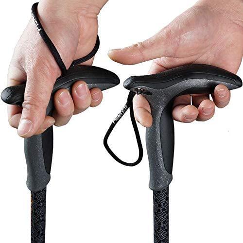 Walking Hiking Pole Ultra-Light Carbon Fiber Trekking Poles T-Handle Walking Trekking Stick Poles Telescopic Skid Climbing Stick