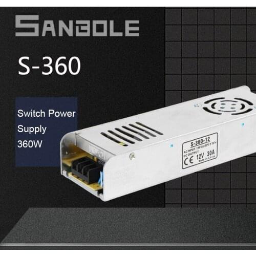 Led Switching Mode Power Supply 360W 12V30A Strip Metal Aluminum Shell Conductive S-360-12