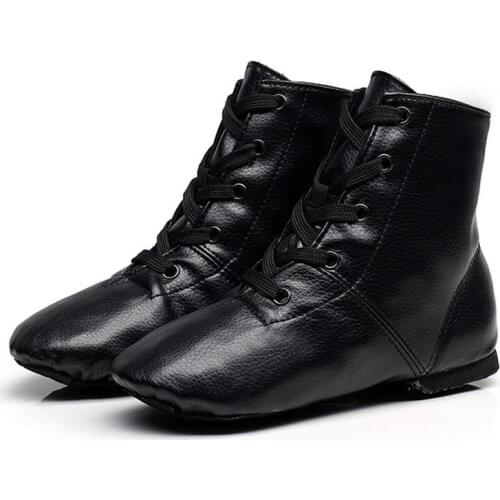 Dance Shoes Woman Children Girl Modern Outsole Soft Ballet Jazz Sneakers Breathable Leather Female Dancing Fitness Sport Black