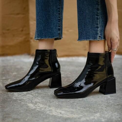 2020 Autumn winter boots Genuine leather Women boots Chelsea boots fashion Stretch ankle boots Women shoes