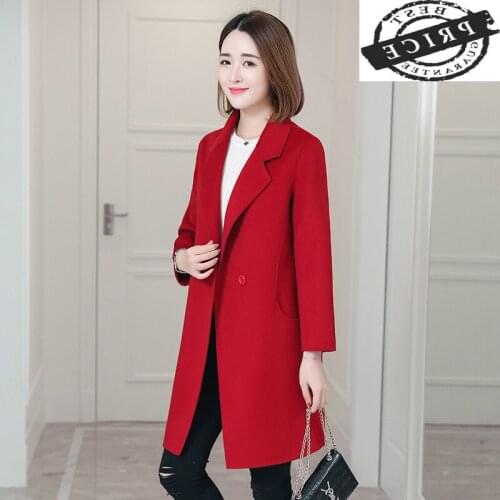 Winter Jacket Women 100% Wool Coat Female Double Breasted Long Clothes Spring 2021 Elegant Sided Woolen Overcoat LWL1505