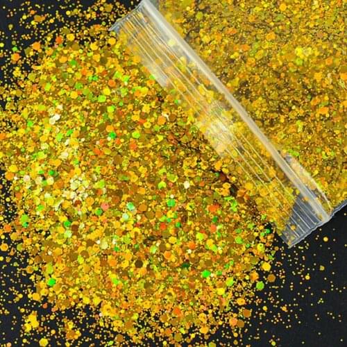 1Bag 50g Mixed Iridescent Holographic Nail Glitter Sequins Paillette Flakes Sparkly 3D Manicure Nail Art Decor
