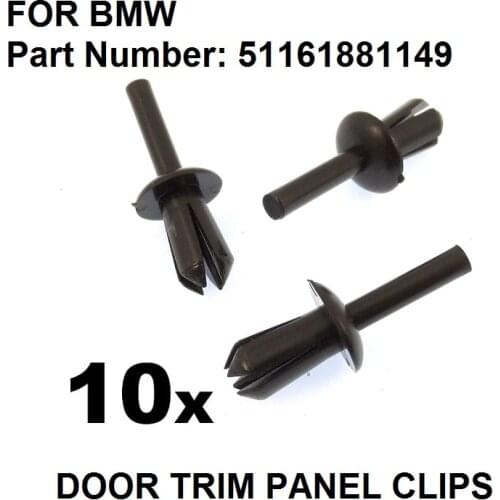 10 CLIPS FOR BMW E12 E28 E30 E34 E36 E39 E46 E60 E90 RIVET BUMPER TRIM RADIATOR FRAME FENDER LINER 51 16 1 881 149 / 51161881149
