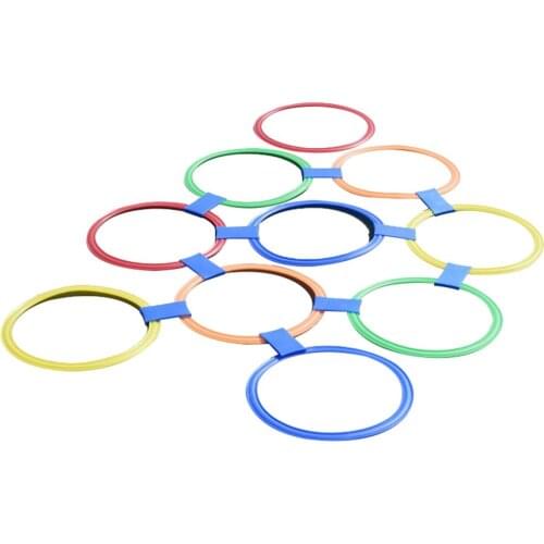 10Pcs Hopscotch Ring Outdoor Sport Kids Hopscotch Game Jumping Plastic Ring Integration Training Toy kids Preschool Teaching Aid