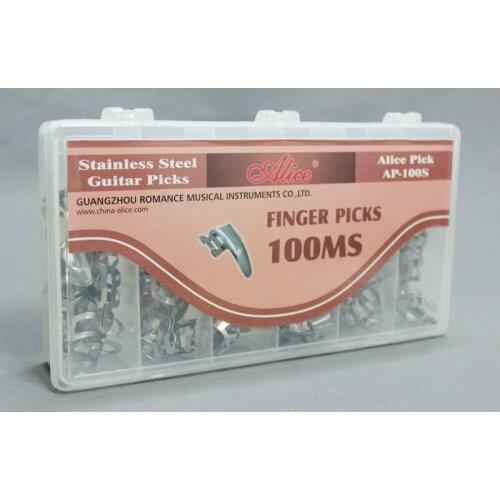 100MS Box-packed Stainless Steel Adjustable Finger Nail Acoustic Electric Guitar Picks Plectrum