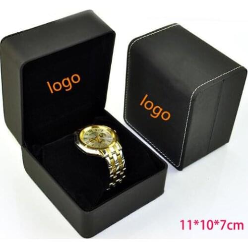 100pcs/lot Quality PU Leatherette Watch Box Trendy Jewelry Box Present Gift Boxes Watch Display Packaging Wholesale
