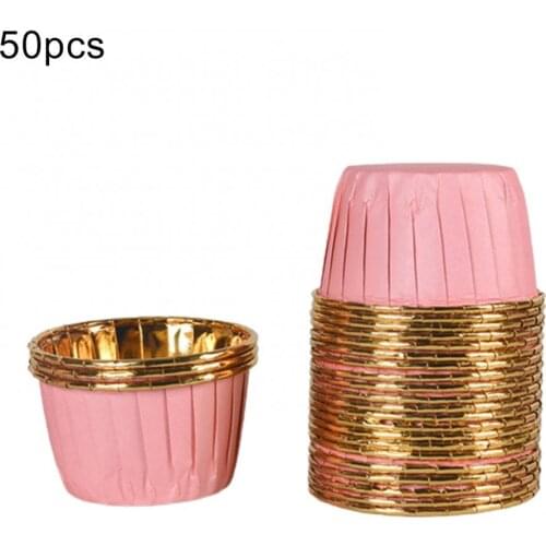 50 Pcs Small Mini Cupcake Cake Liner Wrappers Paper Cup Tray Muffin Anti-Oil Baking Wrapper Supply Decorating Tools