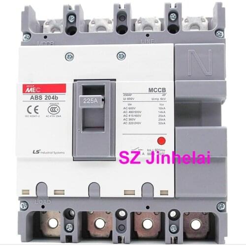 ABS204b Authentic original ABS 204b LS Molded case circuit breaker ABS-204B Air switch 4P 100A/125A/150A/175A/200A/225A