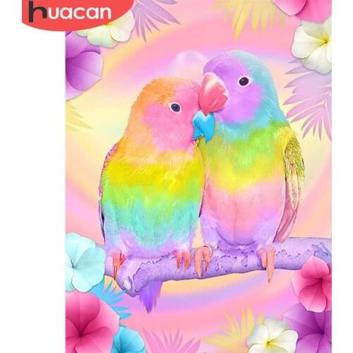 HUACAN Full Square/Round 5d Diamond Painting Bird DIY Diamond Embroidery Animal Mosaic Cross Stitch Home Decor Craft Kit