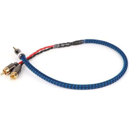 Hifi audio 3.5mm Gold Plated Male Plug to 2 RCA Gold Plated Connector Audio Cable hi-end AUX cable