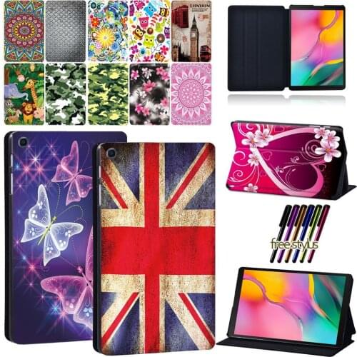 Tablet Case for Samsung Galaxy Tab A A6 7"/10.1"/Tab A 9.7/10.1/10.5/Tab E/S5E Anti-Drop Leather Bracket Protective Cover+Stylus