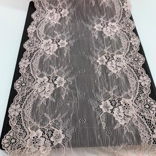 3y/lot Width 17.50cm Floral Stretch Lace Trims Pink For Clothing Accessories Dress Sewing Applique Costume Lace Fabrics Bra