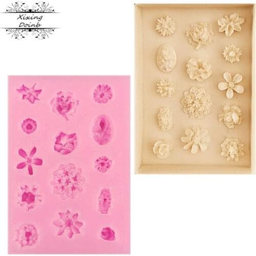 Different shape flower cake mold silicone soft candy mold DIY cake decoration tool chocolate candy process mold resin clay mold