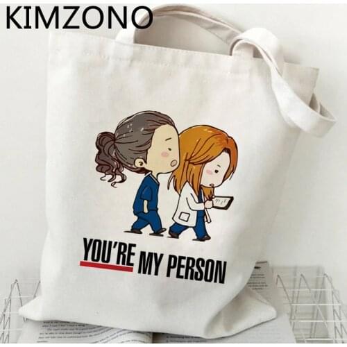 Greys Anatomy shopping bag eco shopping grocery cotton tote handbag bag shoping sac cabas cloth cabas