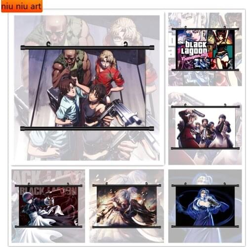 Canvas Painting Black Lagoon Revy Eda Roberta Anime Wall Art Deco Picture Bedroom Home Decoration