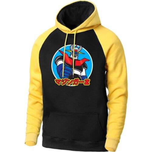 Mazinger Z Cartoon 2021 Mens Raglan Hooded Fashion Harajuku Tops Sweatshirts Casual Long Sleeve Male Autumn Sprint Hoodie New