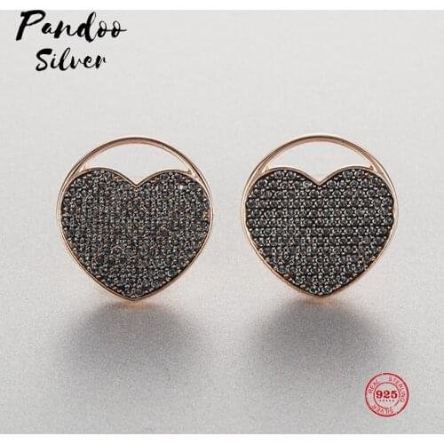 Fashion Charm Sterling Silver Original 1:1 Copy, Creative Heart-shaped Romantic Radiance Love Earrings Women Luxury Jewelry Gift