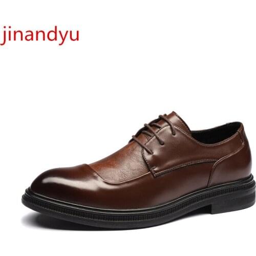 Men Dress Shoes Leather Business Shoes for Men Party Shoe Classic Oxfords Brown Black Wedding Dress Man Shoes High Quality
