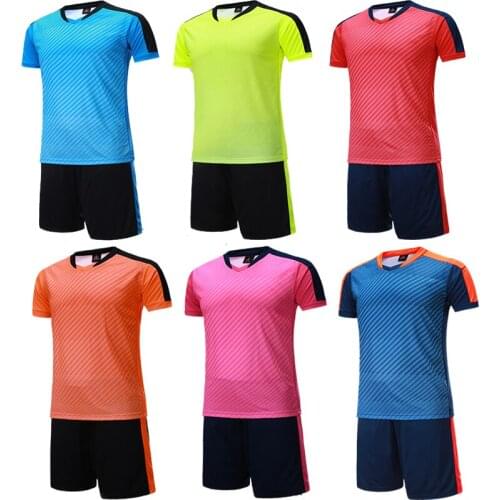 Men short sleeve pink soccer jersey set adult football uniform kids soccer shirt boy sport jerseys customized name DIY number