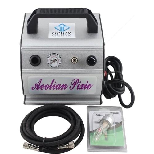 OPHIR 110V,220V Mini Air Compressor Set for Airbrushing Tattoo Body Paint Makeup Nail Art Hobby Cake Decoration _AC088