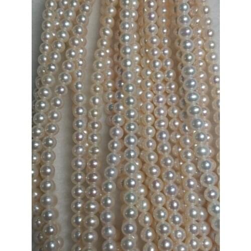 Natural Freshwater Pearl Necklace With Grade AAA 5.5-6mm Round Shaped Beads 36cm Fine Jewelry Accessory DIY Strand