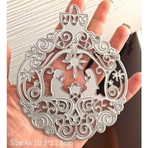 New 2021 Nativity Ornament metal cutting Dies Scrapbooking Steel Craft Die Cuts paper art emboss Card making Stencil 103*113mm