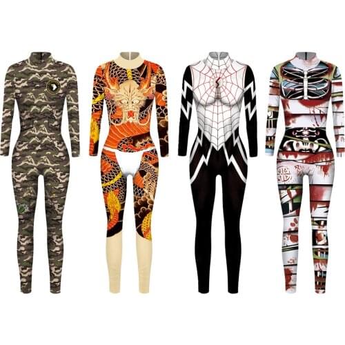 Halloween cosplayqutum war clothes 3D digital printing womens tights casual fashion milk silk pts Vispera de Todos los Santos
