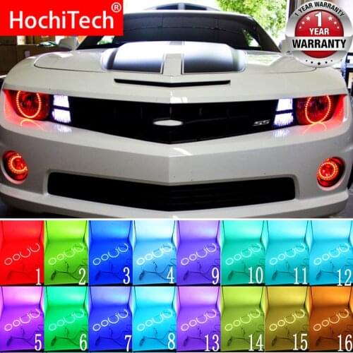 Multi-color RGB LED Angel Eyes Halo Ring Eye DRL RF Remote Control for Chevrolet Chevy Camaro 2010 2011 2012 2013 Accessories