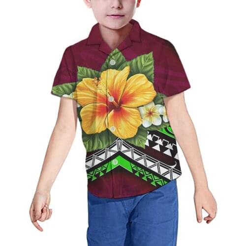 HYCOOL Summer Toddler Baby Boy Clothes Hawaii Flower Polynesian Tribal Print Shirt Tops Short Outfits Casual Clothes Summer