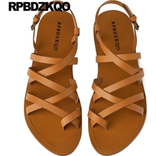 Sandals gladiator brown open toe designer shoes women luxury 2019 slingback flat black large size beach ladies summer roman plus