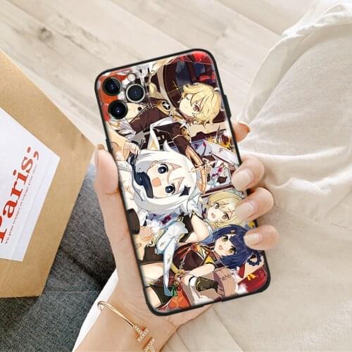 Genshin impact anime art anime silicone Phone Case FOR iPhone Se 6 6s 7 8 Plus X Xr Xs 11 12 Mini Pro Max Glass Cover Shell