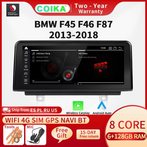 Snapdragon 8 Core CPU 4+64GB Car Multimedia Player For BMW F45 F46 F87 2013-2017 GPS Navi Radio WIFI 4G LTE Carplay Android 10.0