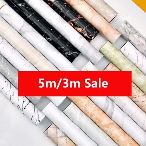 5M/3M Modern Marble Patern Living Room Furniture Desktop Waterproof Wallpaper Vinyl Self Adhesive Contact Paper DIY Home Decor