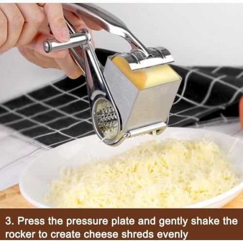 Stainless Steel Cheese Grater Hand Crank Rotary Blades Vegetable Grinder Kitchen JW