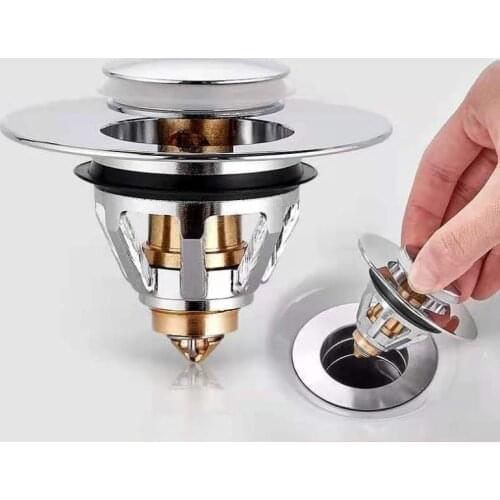 Universal Drain Filter Pop Up Sink Strainer Stainless Steel Replacement Basin Hair Catcher Accessories for Kitchen Bathroom