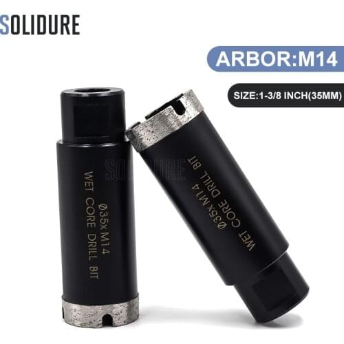 M14 female arbor 35mm wet diamond core bit for wet drilling granite and marble tiles