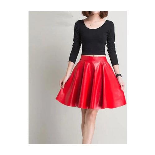 Free Shipping Lowest Price Real Leather Skirt K147 One Piece Promotion