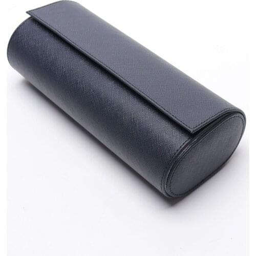 3 Slot Retro Watch Roll Travel Case Elastic Cylinder Watch Storage Case Gift for Business Journey Weekend Trip Men Women 1 Piece