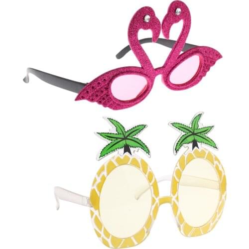 2/set Novelty Plastic Flamingo / Pineapple Shaped Sunglasses Funny Eyeglasses