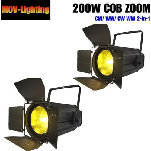 2PCS 200W COB Par Light 0-100% Linear Dimmer LED Zoom Par Can Gold Color