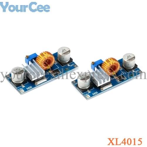 5A XL4015 DC-DC Step Down Adjustable Power Supply Module Voltage Regulator Buck LED Module with Heatsink