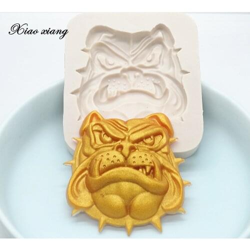 3D Cute Dog Head Fondant Cake Silicone Molds For Baking Cake Decorating Tools Biscuits Pastry Mould Chocolate Cake Baking Molds