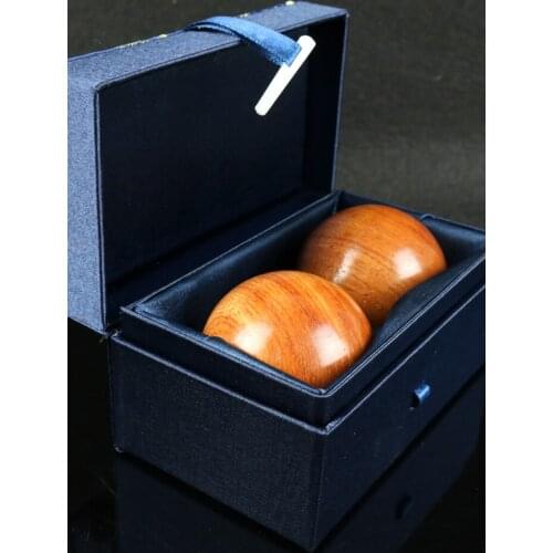 5CM Hand Massage Wooden Fitness Hand ball Myanmar Rosewood Mahogany Handball Massager Blood Circulation Pear Wood Solid Spheres