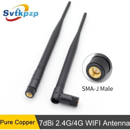 2PCS 7dBi 2.4ghz Antenna Omni SMA-j Male Pure Copper Universal High Gain 4G WIFI Antennas External Router Antena
